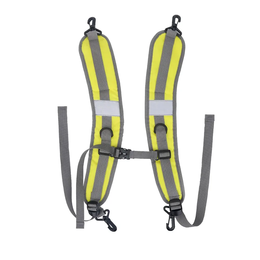 sac à dos en nylon durable, bretelles réglables, ceinture, pièces de réparation, accessoire (jaune + gris)