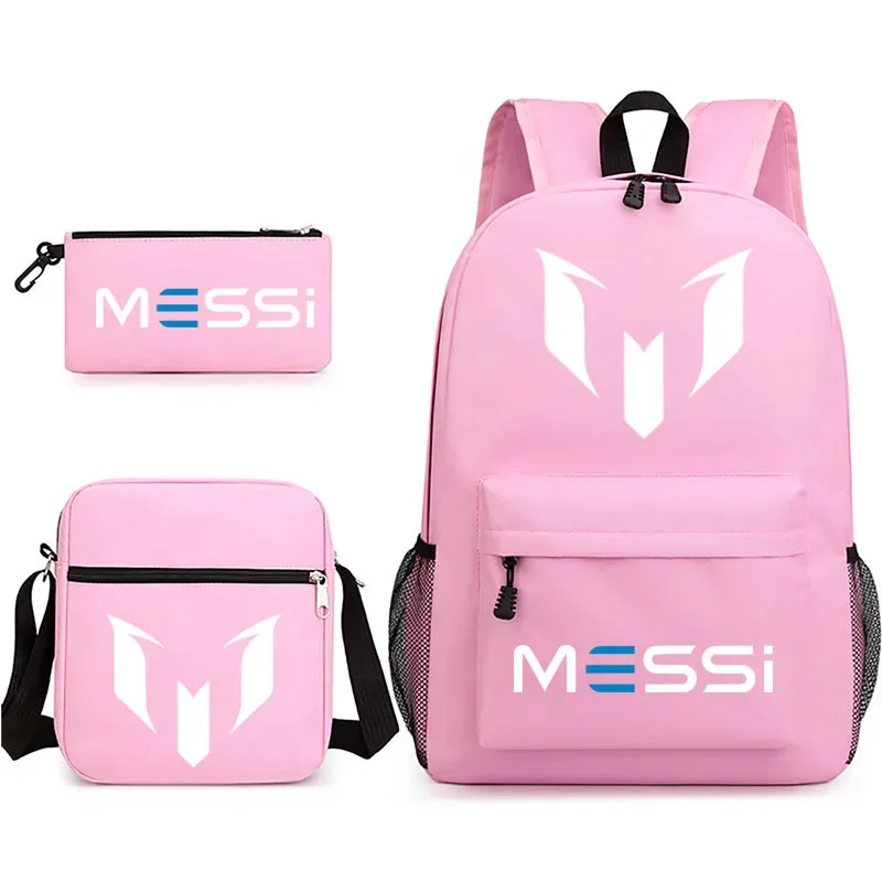 sac à dos de football messi imprimé, grande capacité, sacs d'école avec étui à stylos décontracté, sac à bandoulière, sac de sport no 10, sacs de voyage pour femmes et hommes