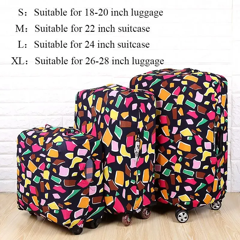 housse de protection pour bagages, imprimé multicolore, pour botte de bagage de 18 à 28 pouces, prévention des rayures, accessoire de voyage