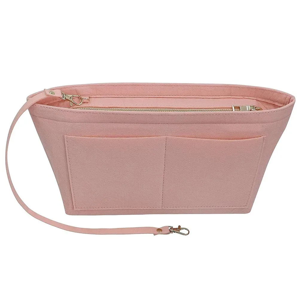 sac fourre-tout en feutre pour femmes, sac à main de voyage portable, sacs à cosmétiques, sac à main à doublure d'insertion, sacs de marque de stockage de poudres