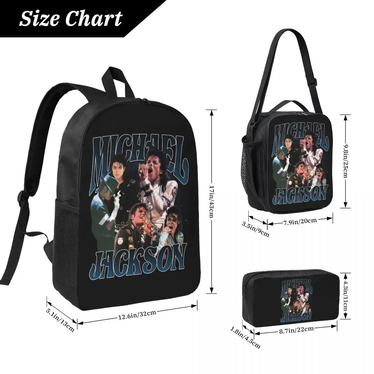 sac à dos michael jackson dancing pour étudiants, garçons et filles, sac d'école, sac à bandoulière pour ordin