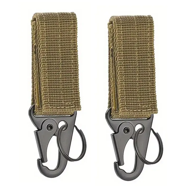 lot de 3 mousquetons tactiques edc pour extérieur, porte-clés en sangle de nylon, support de clés, crochet de ceinture pour sac à dos de camping, boucle de suspension, clip multifonction