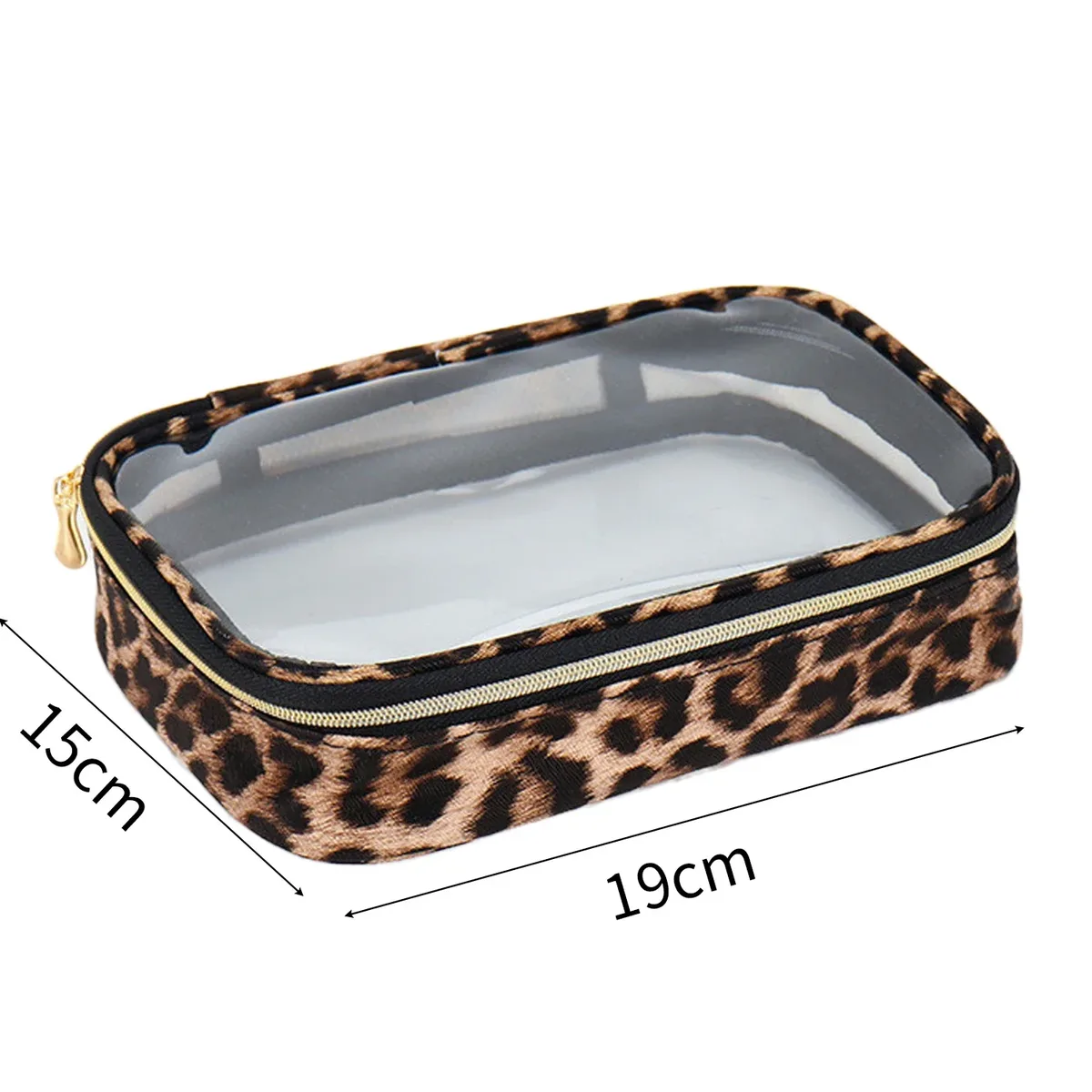 1/3 pièces transparent imprimé léopard sac de maquillage grande capacité étanche clair sac cosmétique voyage maquillage cosmétique organisateur fermeture éclair