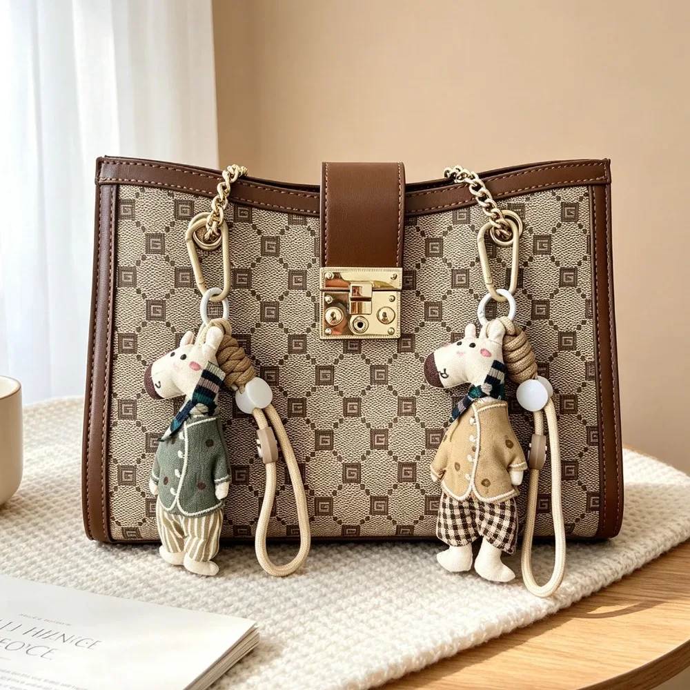 porte-clés en peluche avec pince de poignet, adorable décoration pour sac à main, sac à dos, cadeau, accessoire quotidien