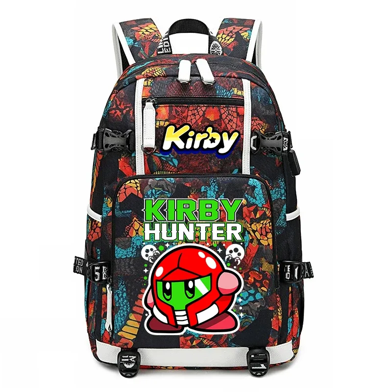 sac à dos d'étudiant imprimé dessin animé kirby, sac d'école de voyage de grande capacité pour enfants et adolescents