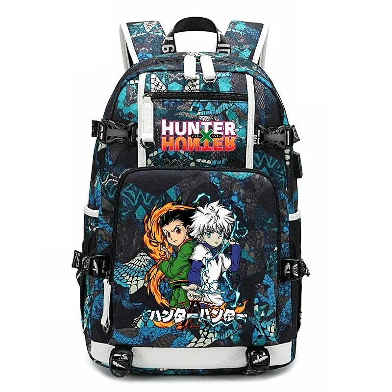 sac à dos imprimé hunter x hunter, grande capacité, pour étudiants, enfants, adolescents, voyage scolaire, sac à dos de voyage