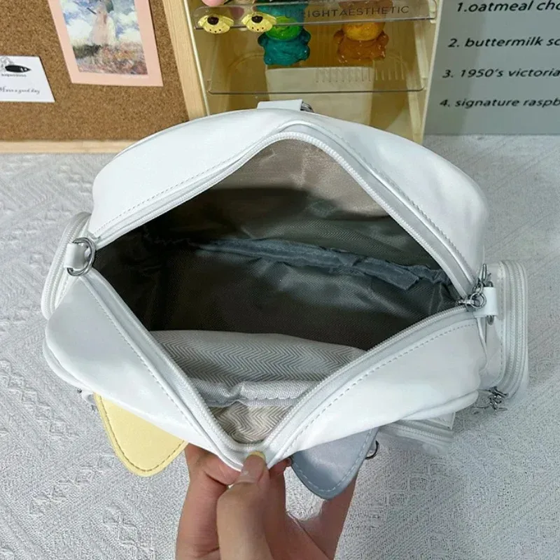 sacs à dos tendance pour femmes y2k, style coréen et japonais, sacs ita chat kawaii en pu, sacs à bandoulière esthétiques avec poche transparente pour filles