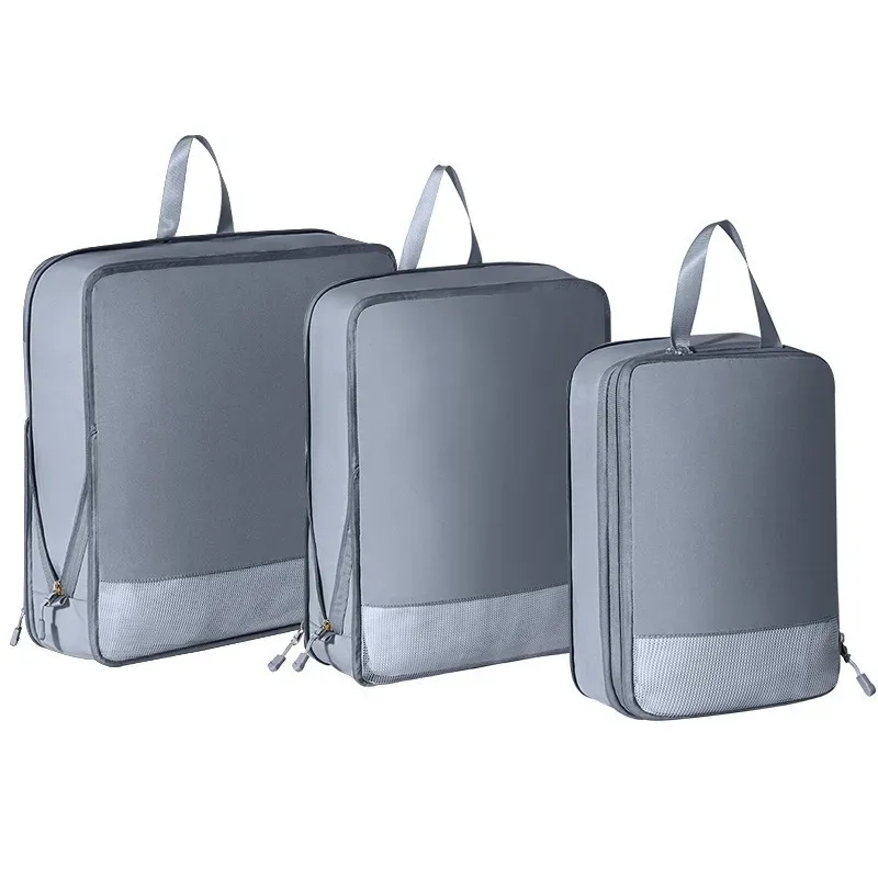 cubes de compression pour bagages, lot de 3, imperméables, organiseurs de valises de voyage, cubes de rangement pour vêtements de voyage pour femmes, organiseur de bagages