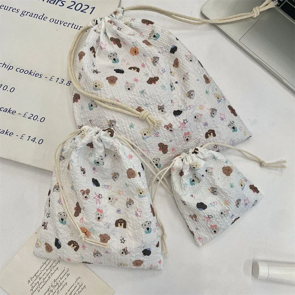 Sac de maquillage pour femmes, dessin animé mignon, pochette Kawaii, articles de toilette portables, organisateur de rangement de cosmétiques, sac à cosmétiques de voyage, étui à cordon