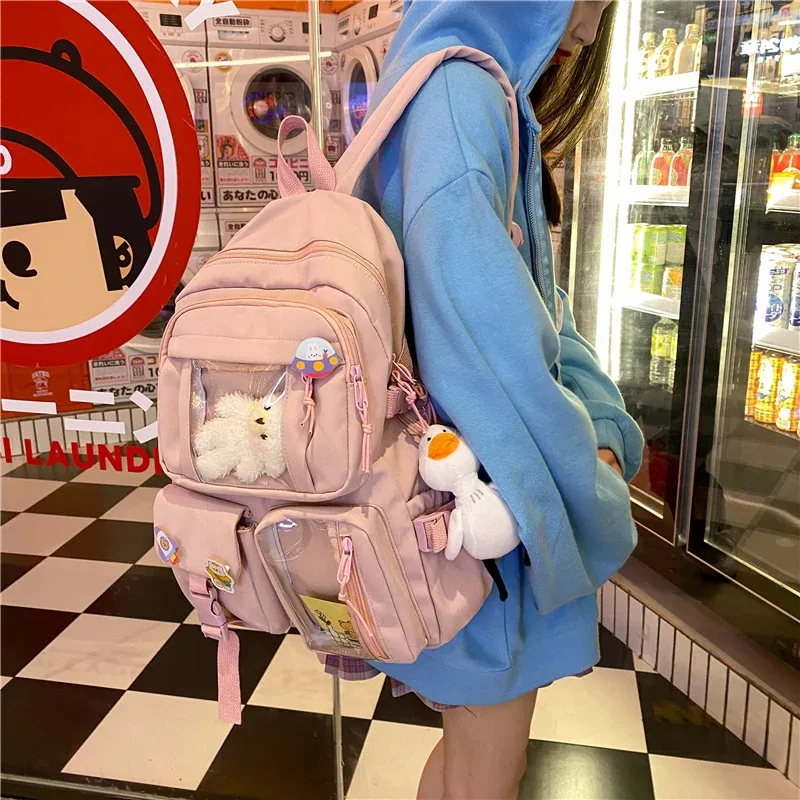 sacs à dos coréens de grande capacité pour femmes, kawaii, sac d'école pour adolescentes, sacs de voyage d'école imperméables, nouvelle collection