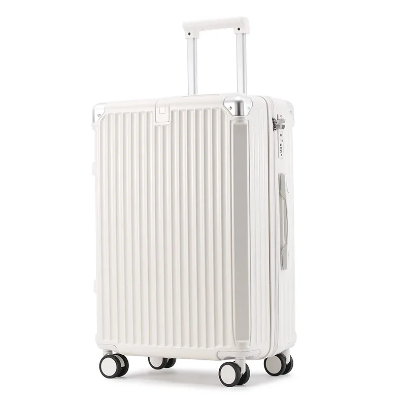 valise abs + pc à fermeture éclair, bagage multifonctionnel de grande capacité, étui de voyage avec crochet porte-gobelet, roue rotative 20", 24", 28"