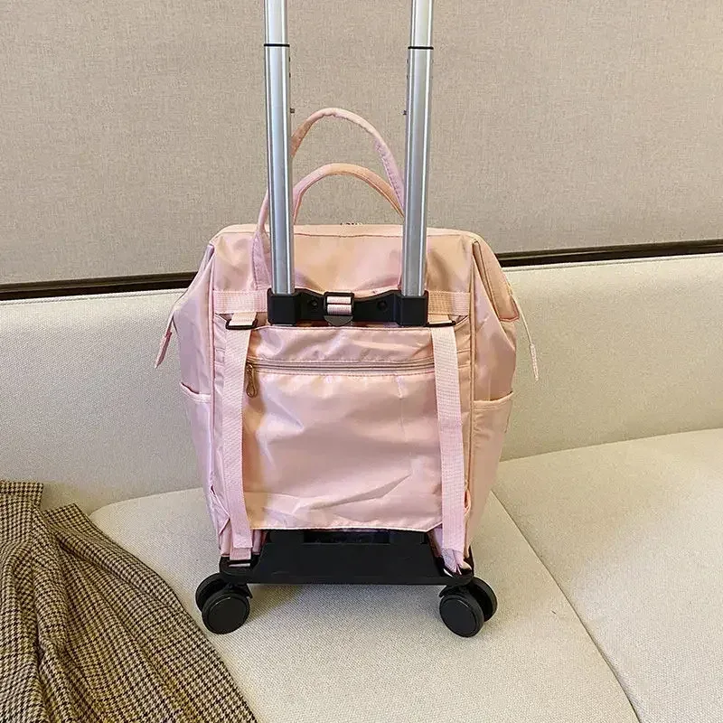 2025 nouveau cuir pour femmes étanche grande capacité portable mode bagage à roulettes voyage bagages oxford sac à dos sac à main