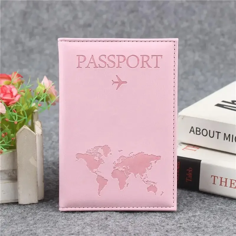 housse de passeport en cuir pu pour hommes et femmes, organisateur, porte-cartes de protection, couvertures de documents d'identité, étui de passeport de voyage, 1 pièce【smq】