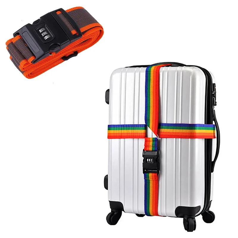 cipher lock sangles de bagage réglable valise de voyage boucle sangle ceinture de bagage accessoires de voyage valise emballage ceintures de sécurité