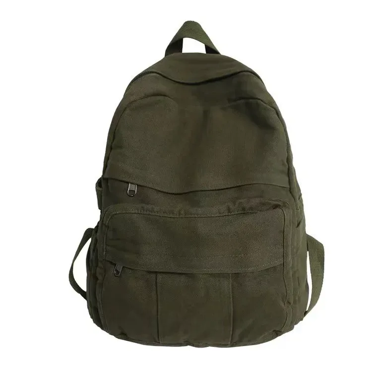 sacs à dos simples vintage, cartable en toile de grande capacité, sacs à dos de voyage à poches multiples, unisexe