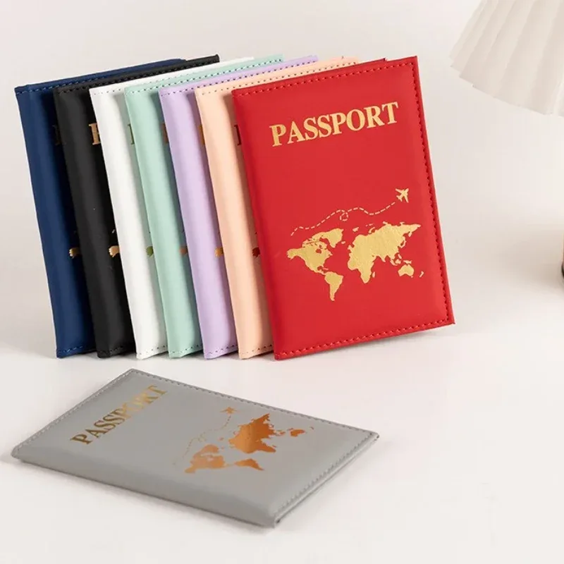 1 pièces sac de couverture de passeport pour femmes hommes pu leathaer mode voyage porte-passeport étui id nom cartes de visite pochette de protection