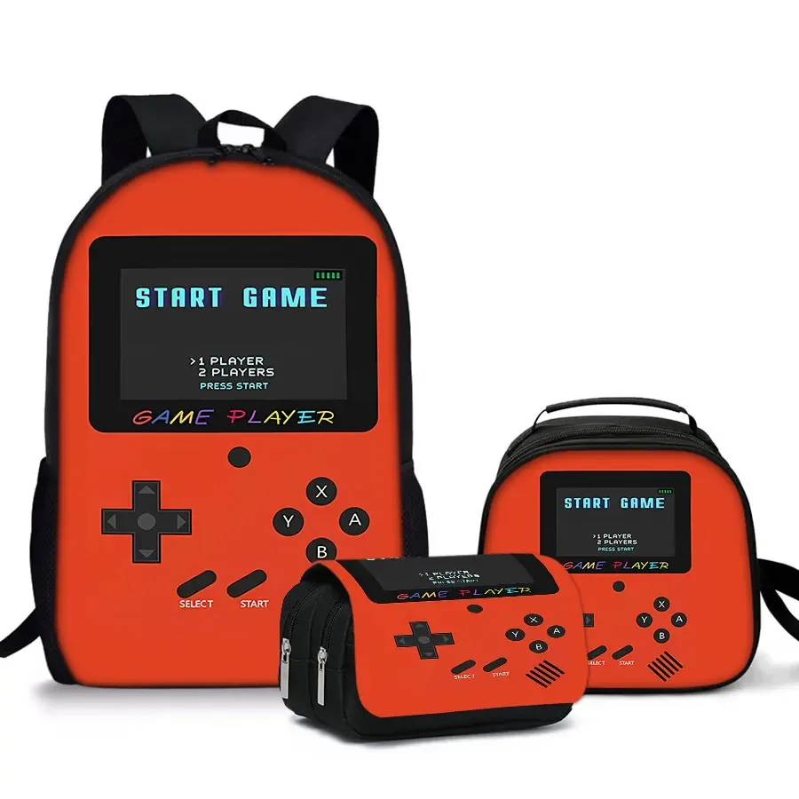 sac à dos pour ordinateur portable 2d dessin animé grande capacité, style simple et léger, idéal pour adolescents, femmes et hommes – nouveauté : lot de 3 pièces pour console de jeux, cadeau pour garçons/filles