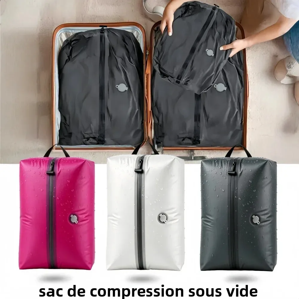 Sacs de compression pour accessoires de voyage, sacs de rangement sous vide pour vêtements, sacs réutilisables pour valises, sacs d'emballage pour vêtements, économiseurs d'espace