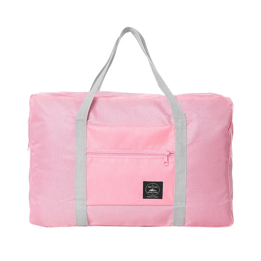 sac de voyage pliable imperméable de couleur unie, sac à bagages léger de grande capacité