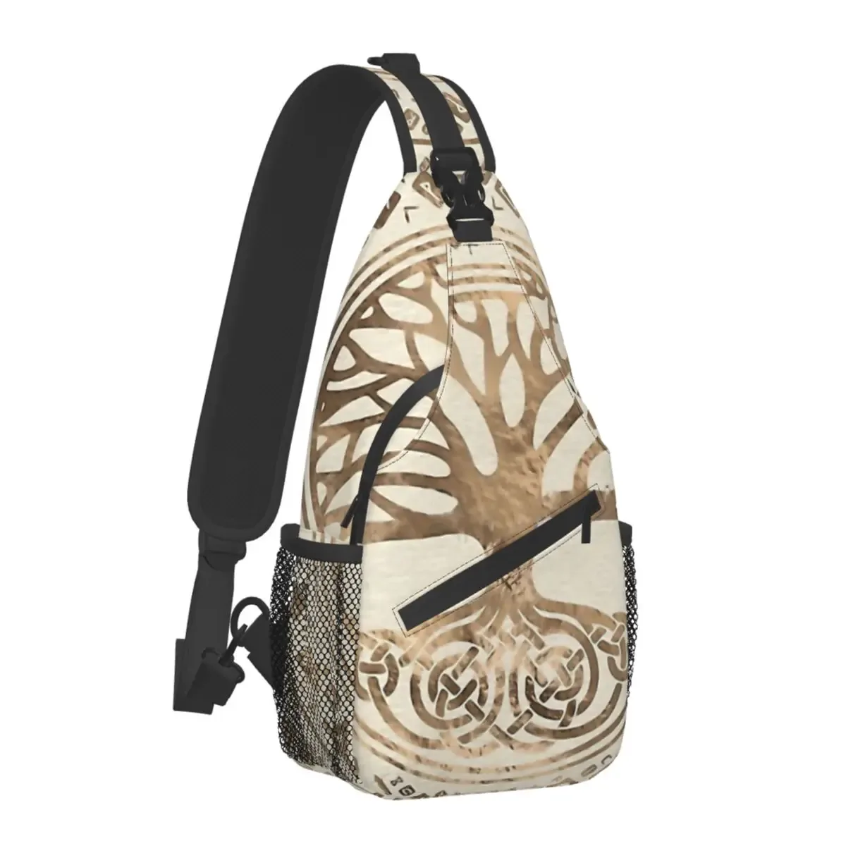 mythologie nordique viking sac à bandoulière sport arbre de vie triquetra sac de poitrine unisexe femmes homme mode épaule sacs à dos voyage