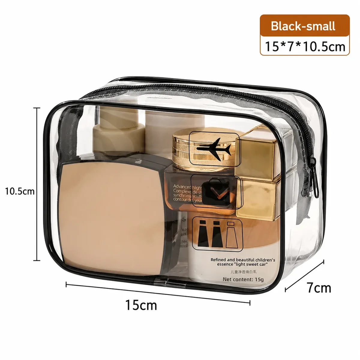 sac de voyage portable transparent et étanche pour cosmétiques, grande capacité, sac de rangement pour articles de toilette et maquillage, organisateur pratique à emporter