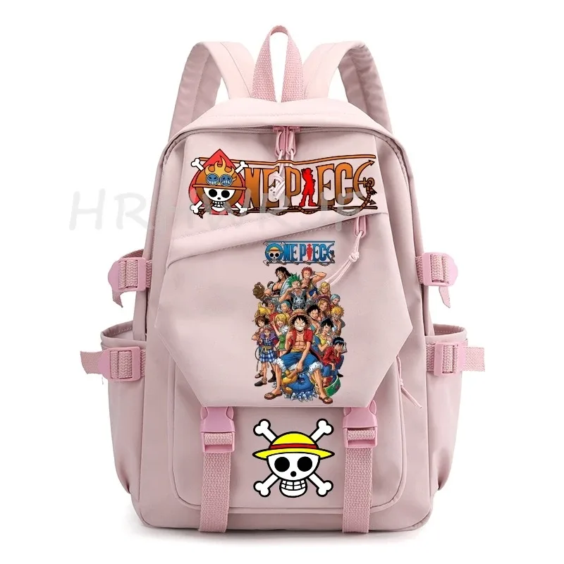 sac à dos anime one piece monkey d luffy, sac à dos d'université, sac à dos de voyage pour fille, sac à dos en nylon pour ordinateur portable, sacs d'école pour femmes et hommes