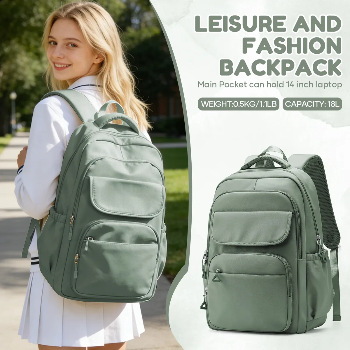sac à dos scolaire pour filles et garçons, sac à dos décontracté pour l'université avec compartiment pour ordinateur portable, grande capacité, sac d'étudiant pour sorties, rentrée scolaire
