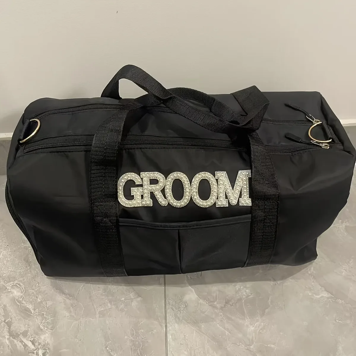 sac de voyage pour couple orné de strass, grande capacité, bandoulière, housse de protection pour bagages, sac de sport, sac de lune de miel, cadeau de mariage, sac de voyage