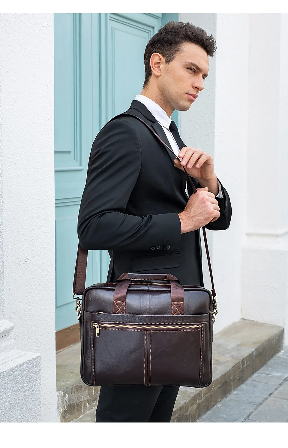 westal-sac en cuir group pour homme, sacoche pour ordinateur portable 14, sacoche pour document, fourre-tout
