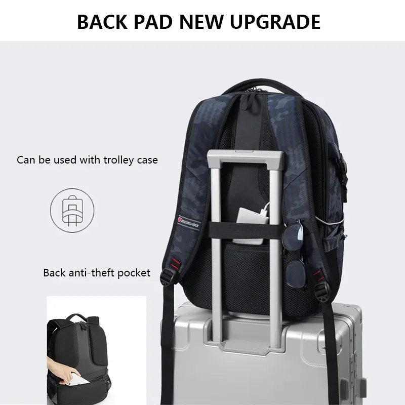 nouveau sac à dos étanche pour homme, compatible avec ordinateur portable 17 pouces, sacs de chargement usb, sac à dos de voyage pour femme, sac d'école vintage pour avion, mochila