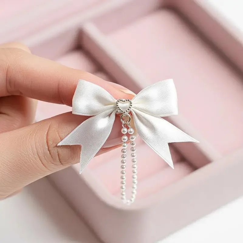 pendentif lolita nœud perle itabag – breloque de sac diy durable et exquise, style kawaii mignon pour bagages, sac à dos et usage quotidien