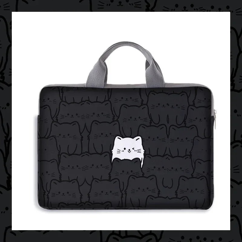 ensemble 1 pièce, sac pour ordinateur portable à motif de chat, mallette, adapté aux ordinateurs portables de 14 pouces, sac pour ordinateur portable fixe
