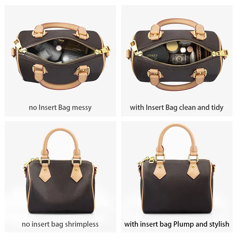 wuta feutre insérer sac organisateur pour for lv speedy 20 25 30 35 rabat sac à main sac intérieur maquillage voyage sac à main stockage sac fourre-tout accessoires