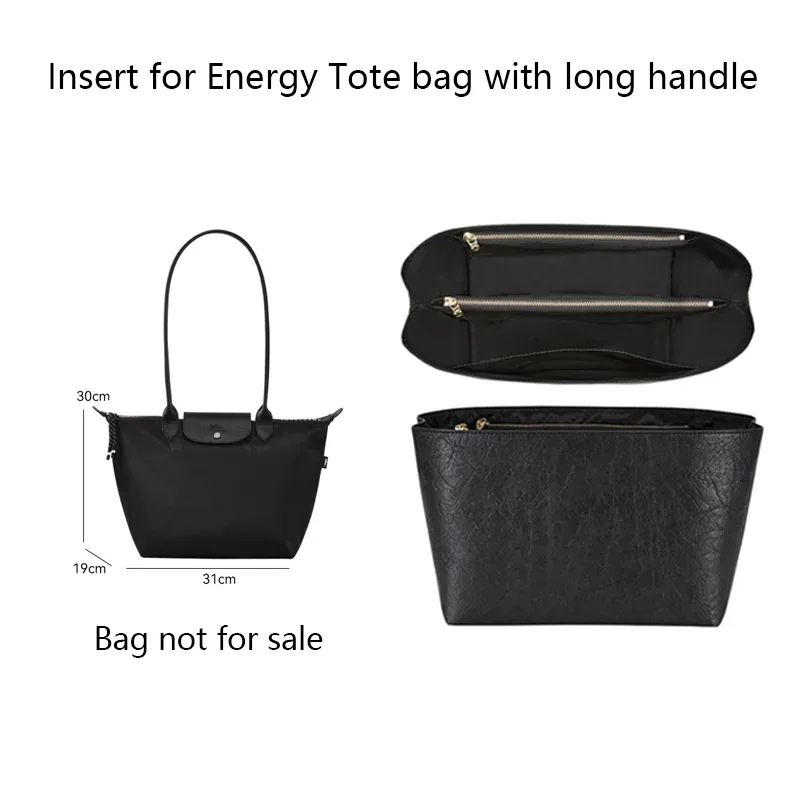 organisateur de sac pour longchamp energy small medium mini, insert en papier dupont, accessoires de sac intérieur