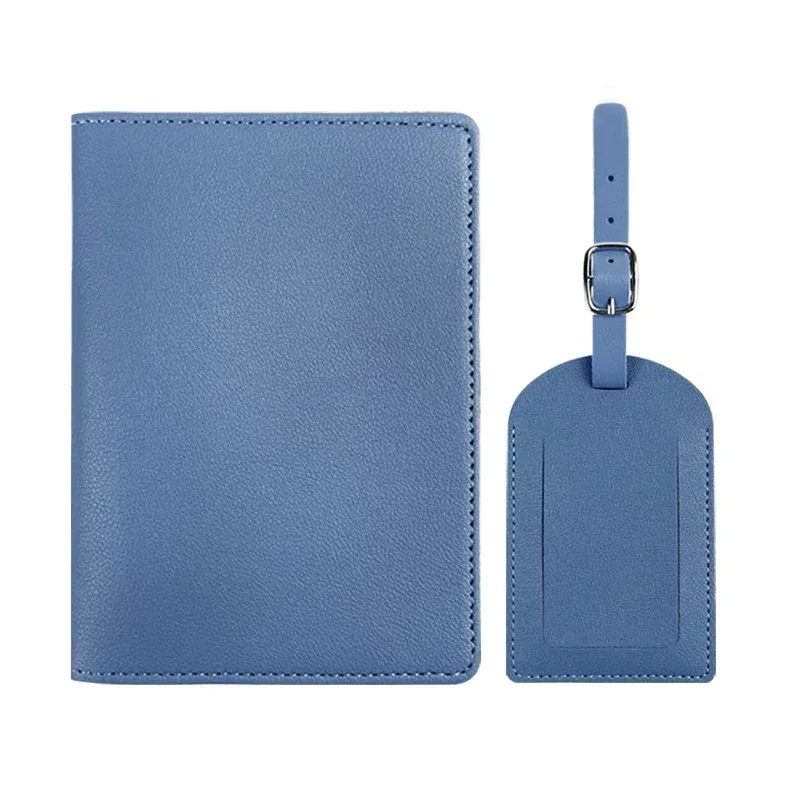 couverture de passeport personnalisée gratuite, ensemble d'étiquette de bagage, porte-billet en cuir pu soomth, ensemble d'accessoires de voyage personnalisés, mode