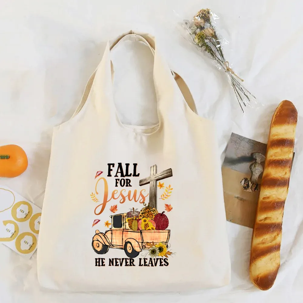 sac à bandoulière imprimé pumpkin spice & jesus christ, automne, thanksgiving, halloween, sacs en toile, sac à main fourre-tout festif, cadeau pour elle