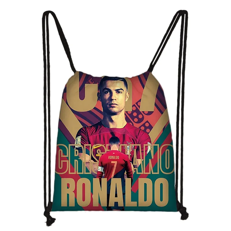 1 sac à cordon imprimé étoile de football, léger et durable, sac de rangement pour le sport, la remise en forme et le yoga