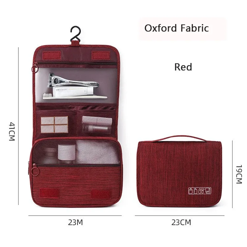 trousse de toilette portable en tissu oxford pour hommes et femmes, organisateur de voyage étanche à suspendre