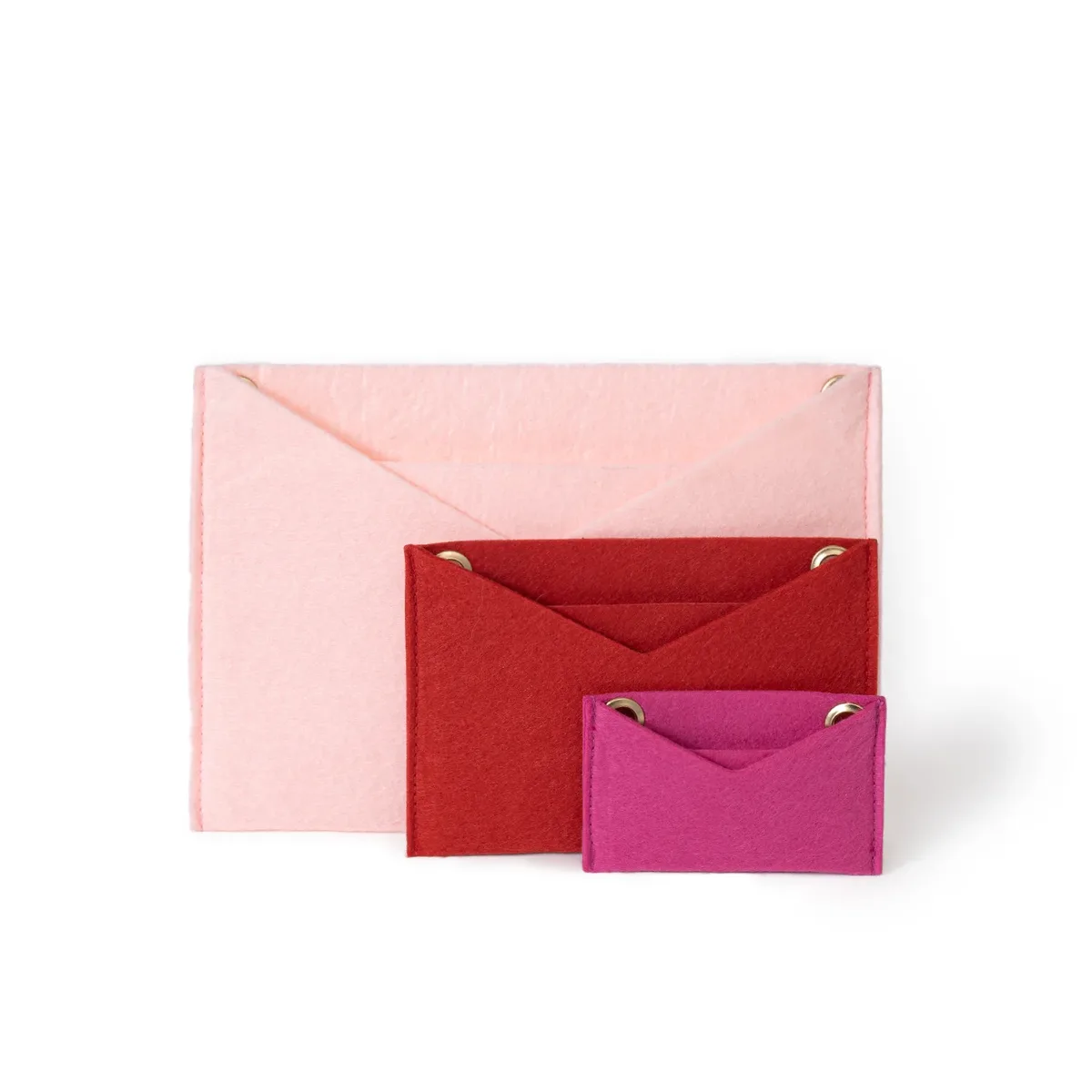 organisateur en feutre pour sac à main, insert kirigami de 3 pièces avec chaîne dorée, sac bandoulière, pochette kirigami, insert organisateur pour sac à enveloppe.