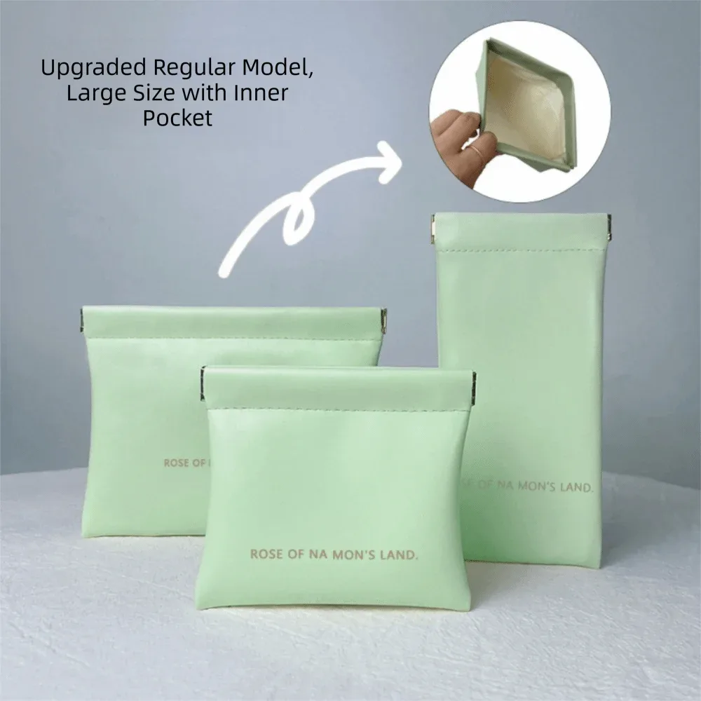 sac à maquillage tendance avec pochette intérieure, trousse de toilette simple et portable, mini sac à bijoux en pu pour femmes et filles