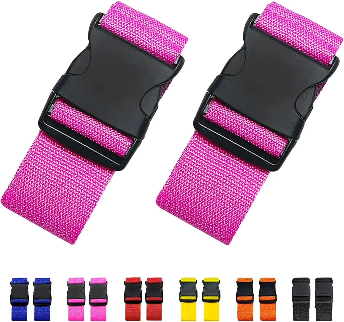 sangles de bagages réglables de couleur vive, lot de 2, ceintures de valise robustes, accessoires de sac de voyage (120-200cm x 2.5cm)