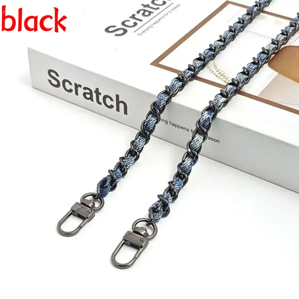 120cm sac breloques chaîne métal aluminium sac chaîne tressé denim sac à bandoulière sangle de remplacement épaule sac à main bricolage sangles ﻿