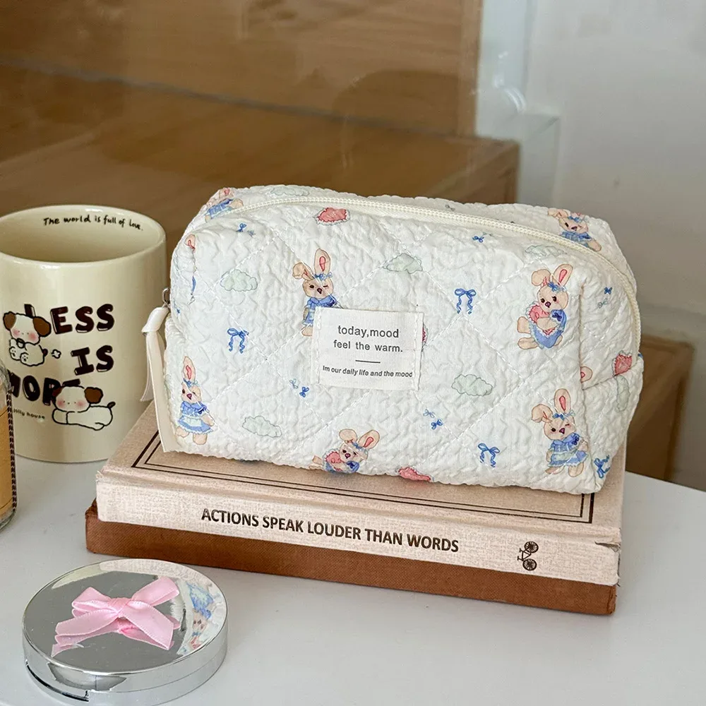 sac à cosmétiques pour femmes, animal de dessin animé mignon, fourre-tout de grande capacité, pochette matelassée, organisateur de voyage, sac à main de rangement de maquillage pour cadeau