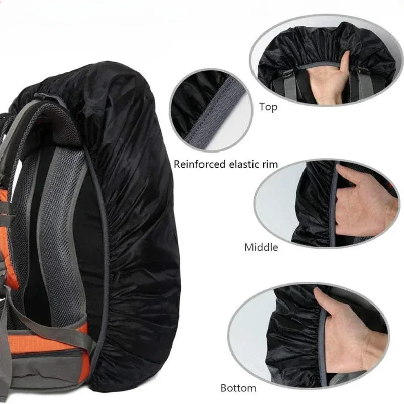 juste imperméable noire pour sac à dos, idéale pour la randonnée, le camping, les voyages, le cyclisme, les activités en plein air