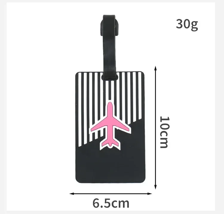 étiquette de bagage en pvc avec animaux de dessin animé, 1 pièce, pour femmes et hommes, accessoires de voyage de vacances, étiquettes de valise, nom, identification, adresse, étiquettes de bagage de voyage