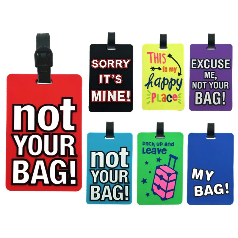 étiquette de bagage en pvc pour sac de voyage, sac fourre-tout, avec porte-carte de visite et cache de confidentialité it's not you bags