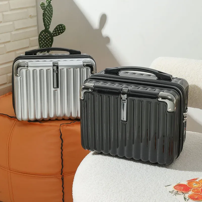mini valise de voyage étanche avec fermeture éclair, boîtes de rangement portables, valise de maquillage, bagages pour enfants, 14 ", nouveau