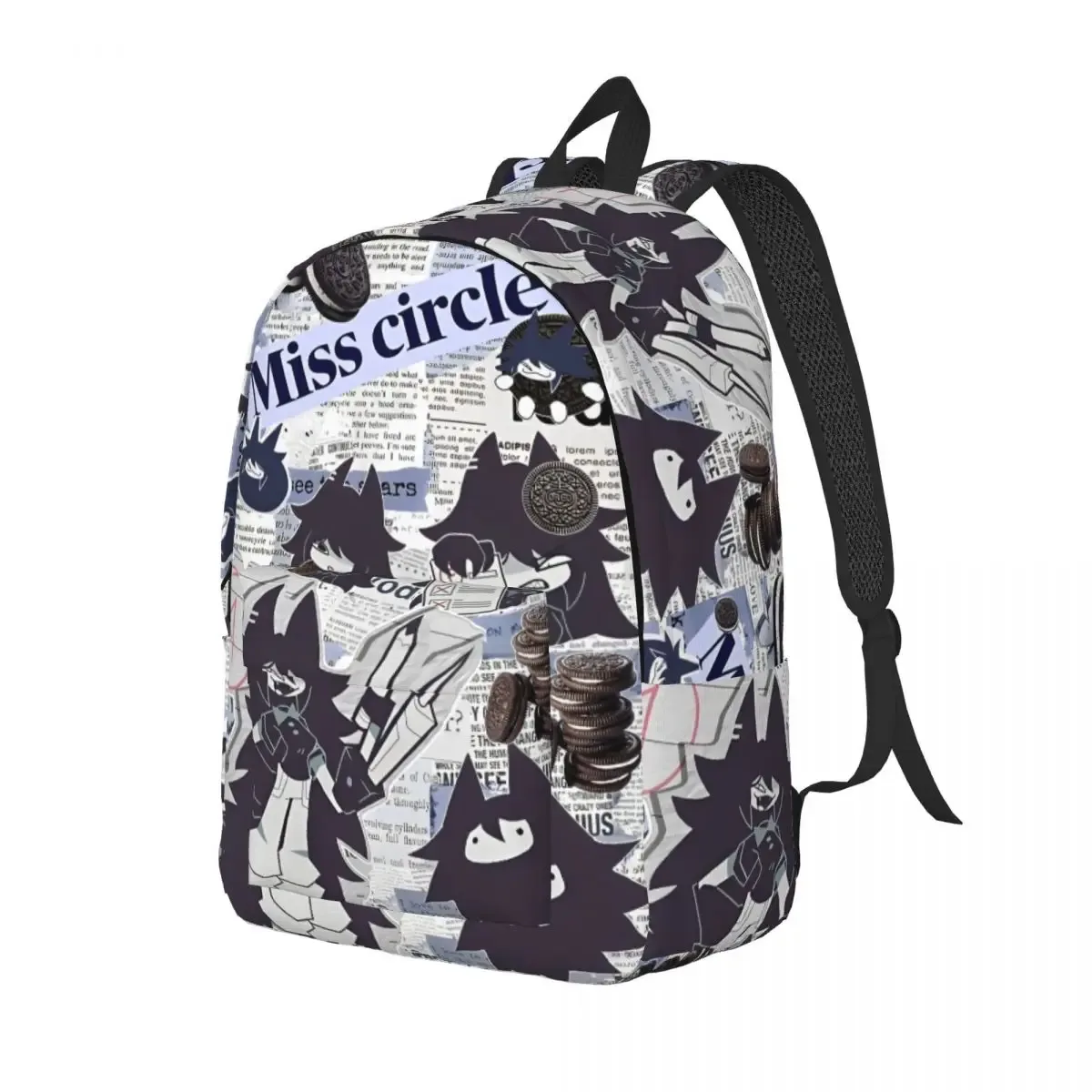 miss circle-sac à dos de dessin animé pour hommes et femmes, sac à dos cool, sac à dos de travail de lycée en plein air, éducation papier fondamental, sac à dos imprimés initiated