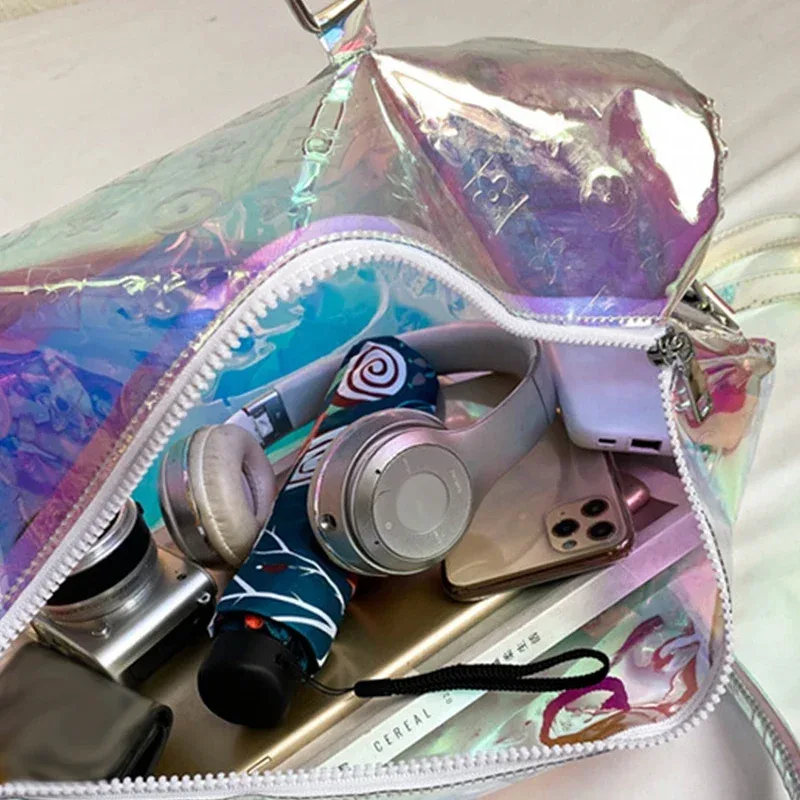 namchebarwa – grands sacs de voyage laser pour femmes, sacs de sport, sac à bandoulière étanche à la mode, sac à main, sacs à bagages pour courts séjours
