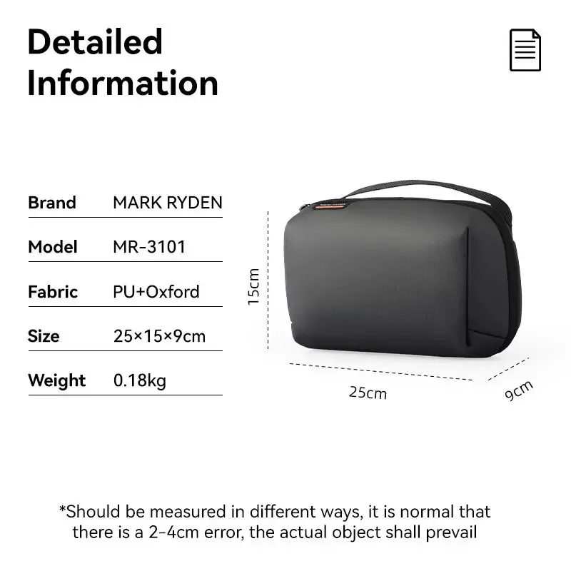 mark ryden-sac de rangement portable, sacs de rangement pour câble numérique, organisateurs de voyage, sac de rangement pour cosmétiques prise chargeur étanche